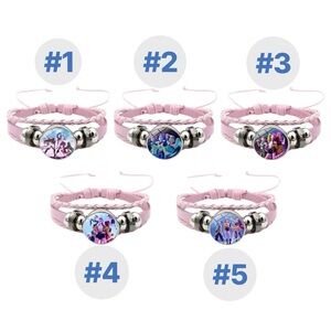Kpop Demon Hunter Pink Cartoon Character Bracelets